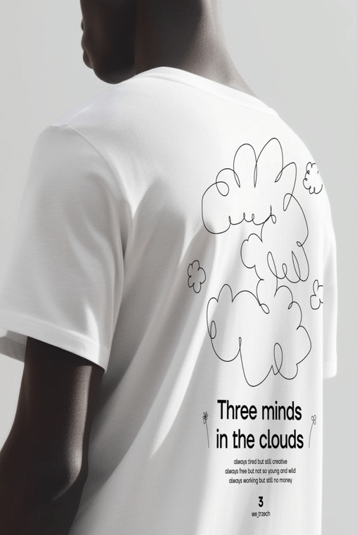 Three minds in the clouds tee