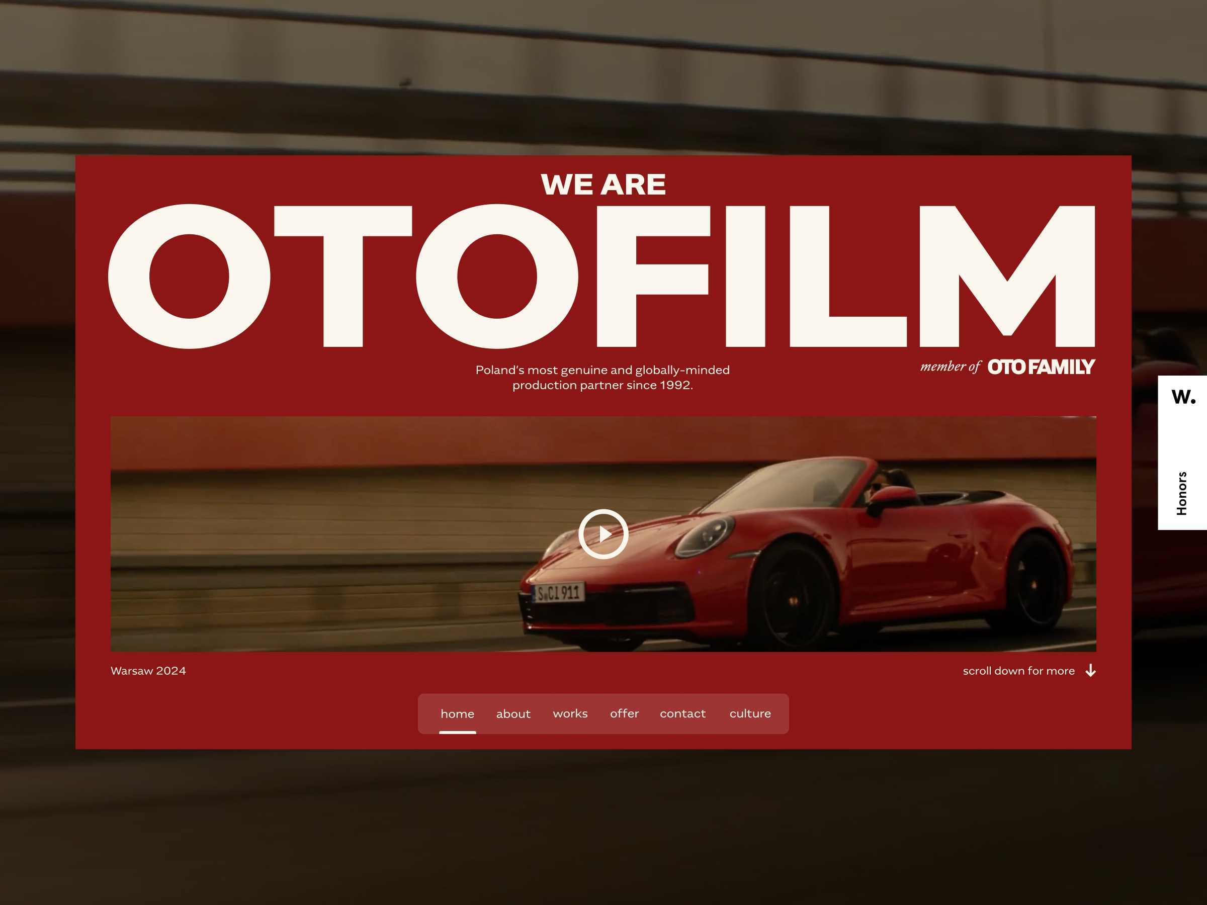 OTOFILM website awarded at awwwards.com