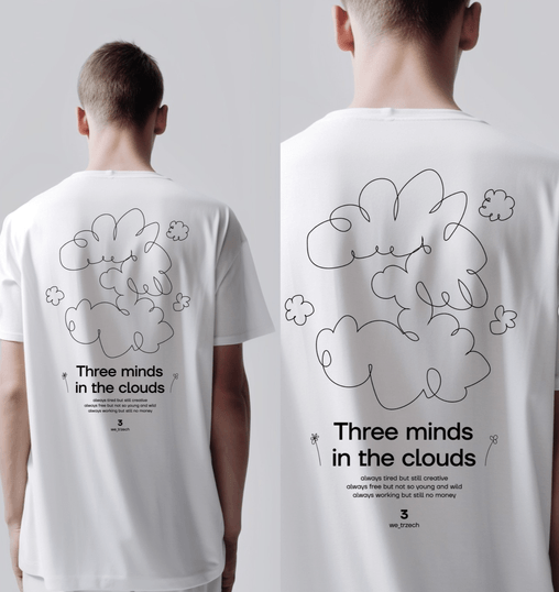 Three minds in the clouds tee